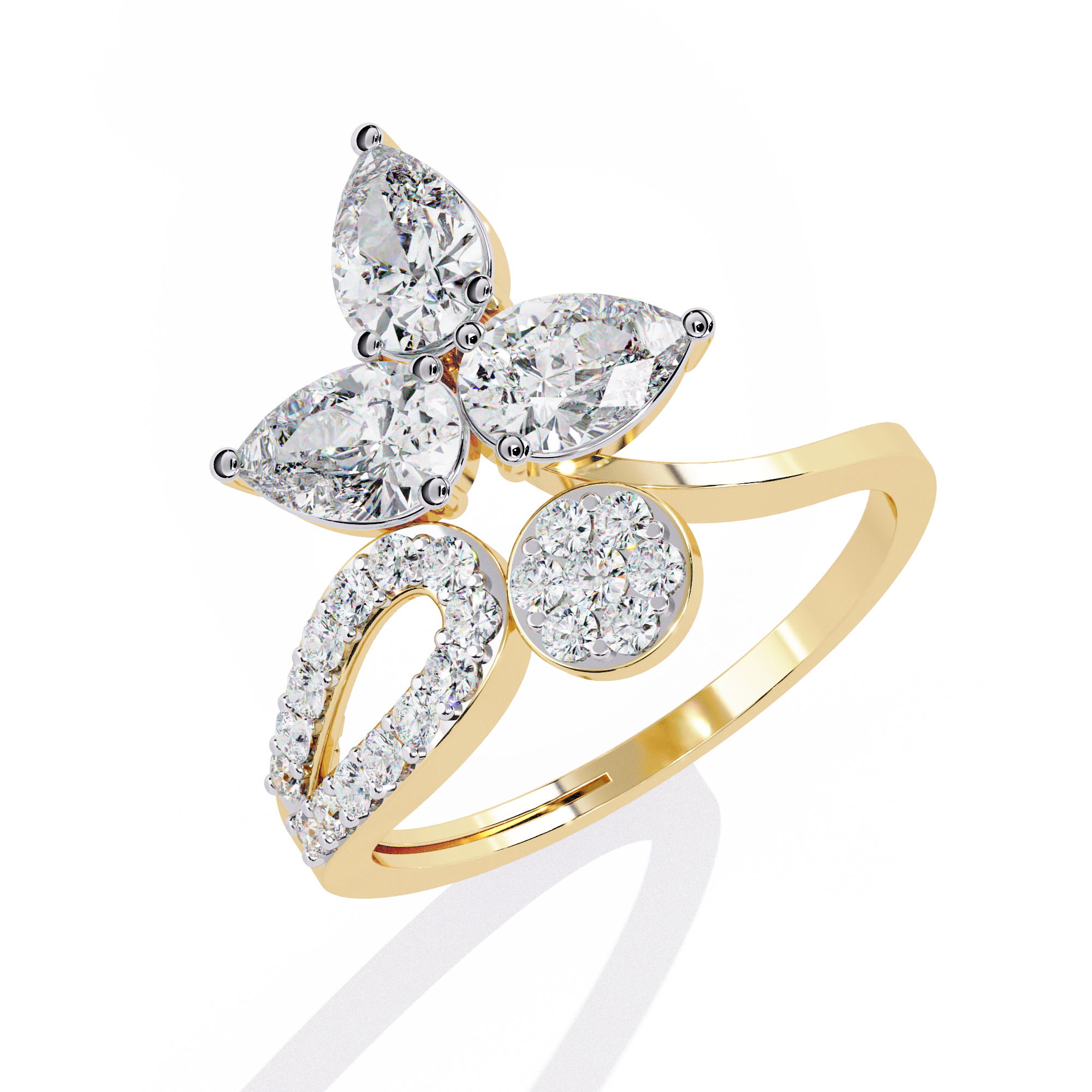 Solitairekart 1.21ct Tear Drop Cluster Ring-HI Color, VS-SI Clarity